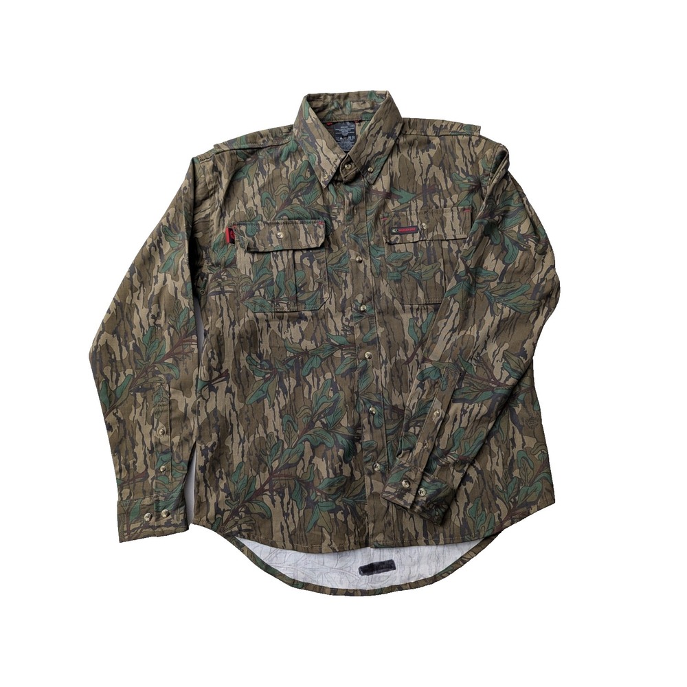Mossy Oak Unisex-Adult Camouflage Mill Hunt Shirt Greenleaf Camo